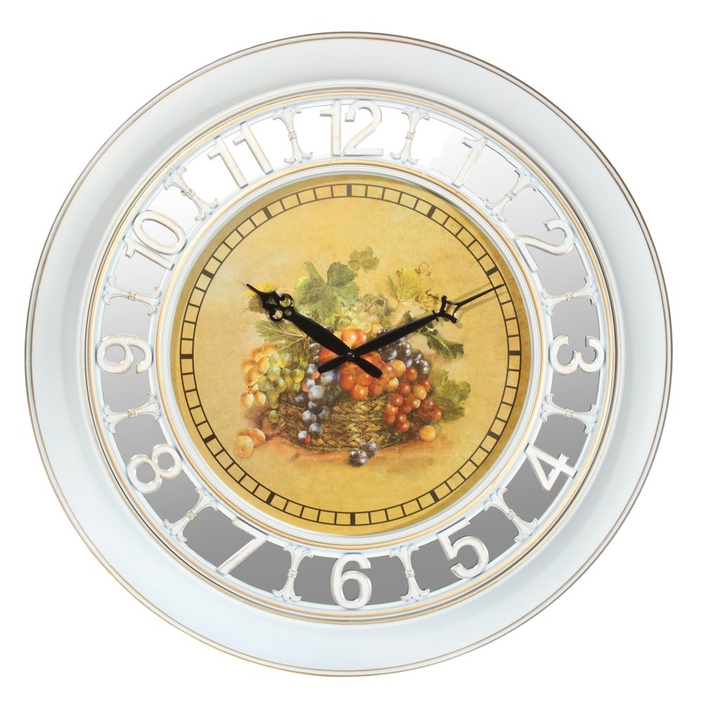 Часы настенные декоративные ( с зеркальным элементом), L56 W5 H56 см, (1хАА не прилаг.)