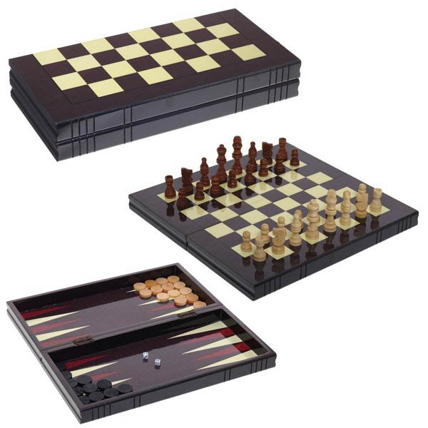 Набор настольных игр (шахматы, шашки, нарды) 34*16,5*5,5 см