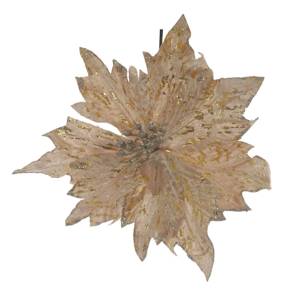 Цветок искусственный пуансеттия, L26 W26 H15 см