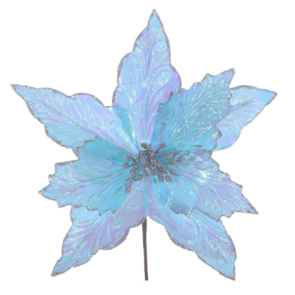 Цветок искусственный пуансеттия, L30 W30 H29 см