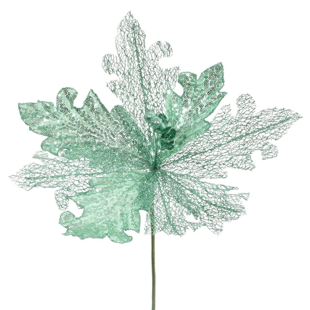 Цветок искусственный пуансеттия, L37 W1 H40 см