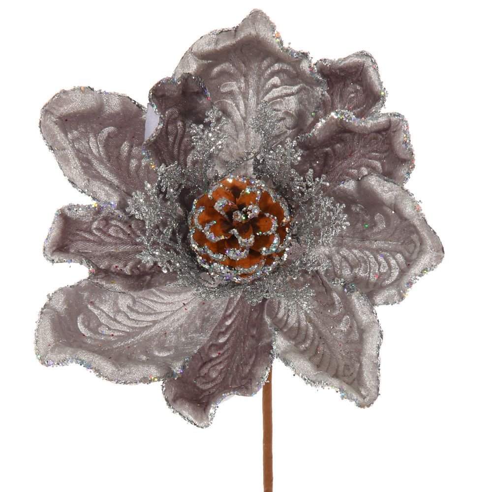 Цветок искусственный пуансеттия, L30 W30 H70 см