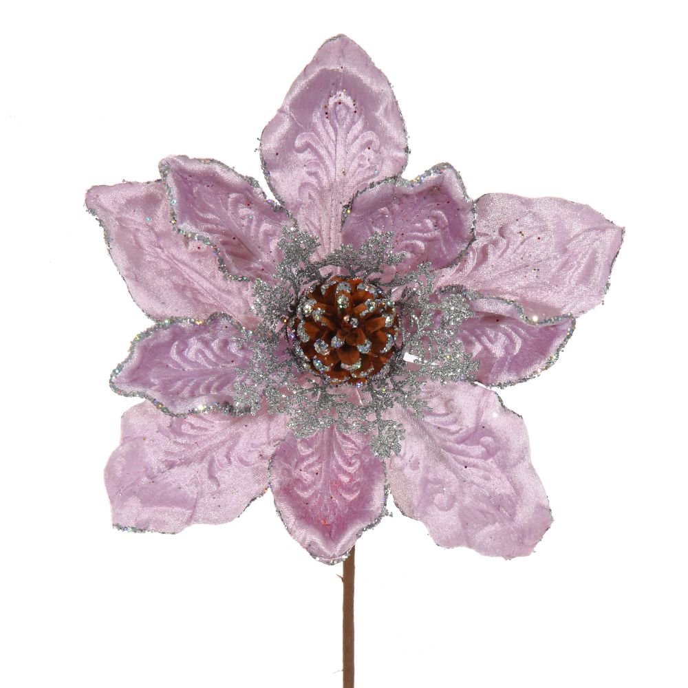 Цветок искусственный пуансеттия, L28 W28 H70 см