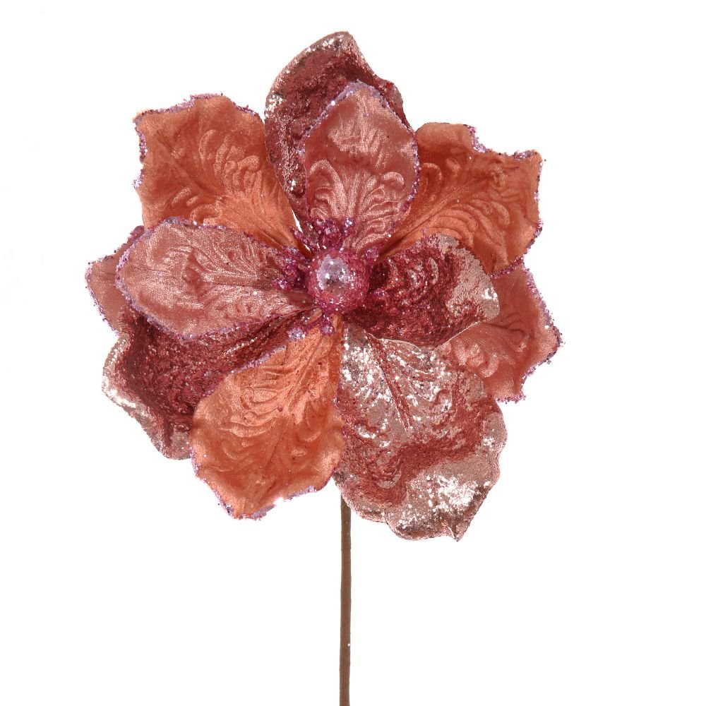 Цветок искусственный пуансеттия, L28 W28 H65 см