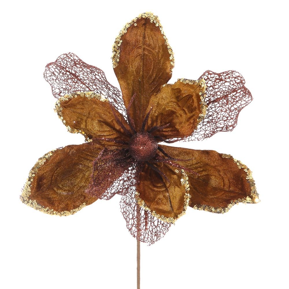 Цветок искусственный пуансеттия, L32 W32 H55 см