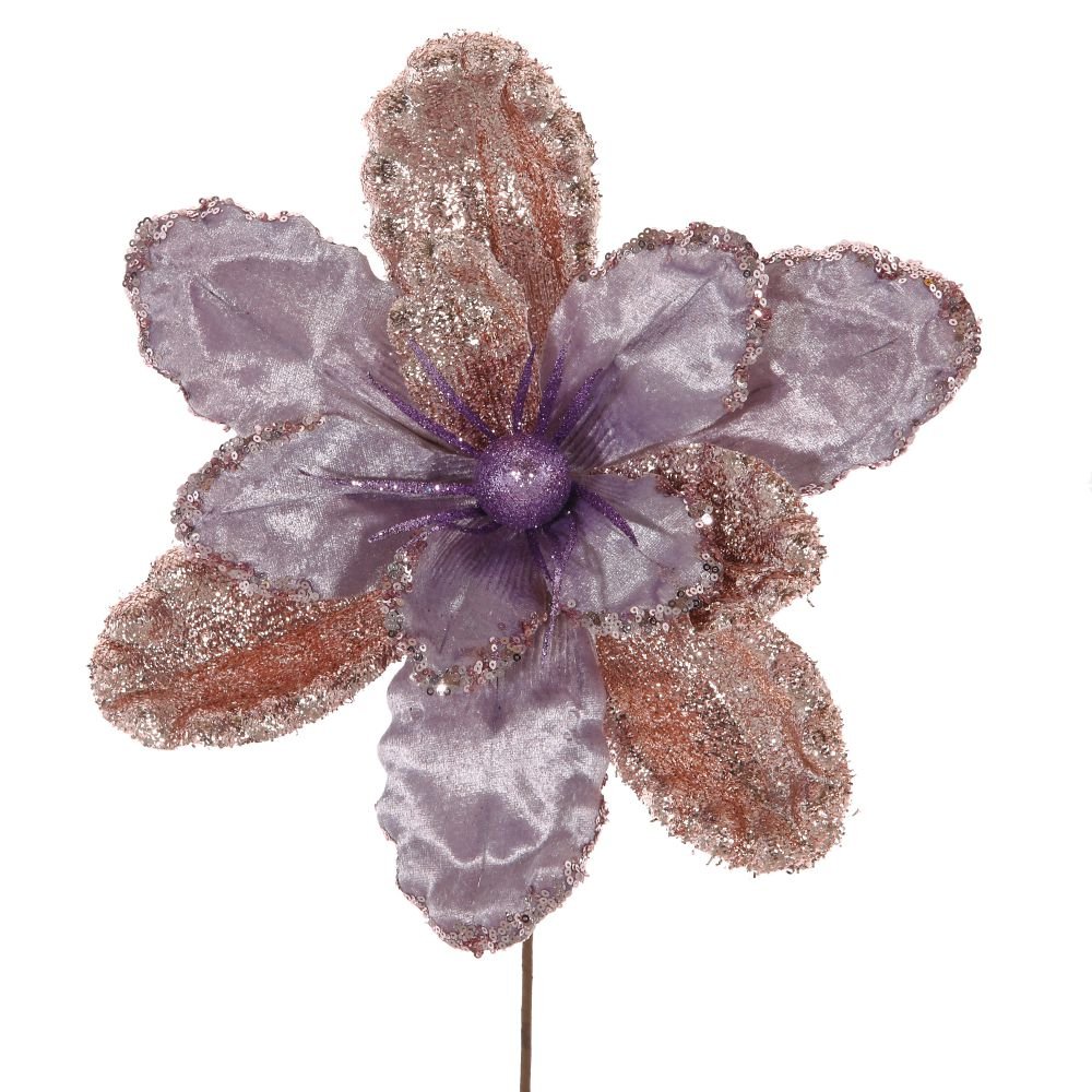 Цветок искусственный пуансеттия, L35 W35 H60 см