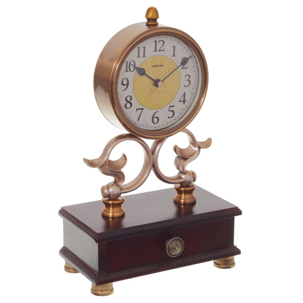 Часы настольные декоративные со шкатулкой, L24 W13 H39 см,  (1хАА не прилаг.)