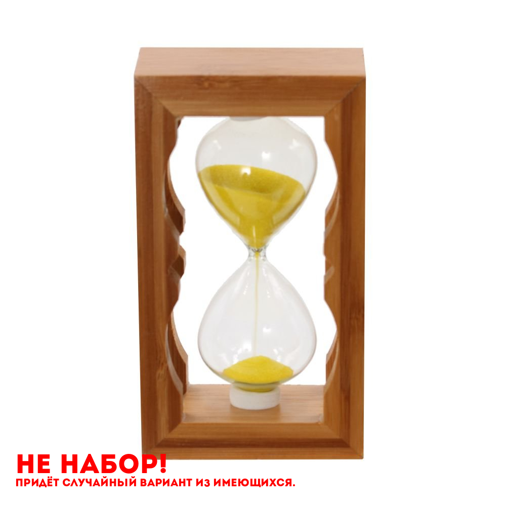Часы песочные (2 мин. 7 сек.), L8 W5 H14,5 см, 4в.