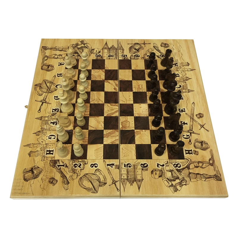 Набор игр шахматы нарды, шашки с доской Рыцари