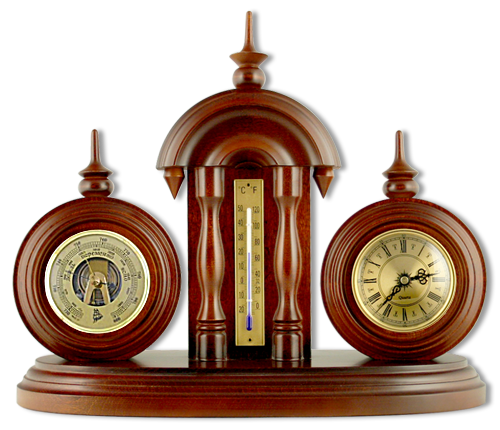 Настольные часы с термометром и барометром (Бриг)