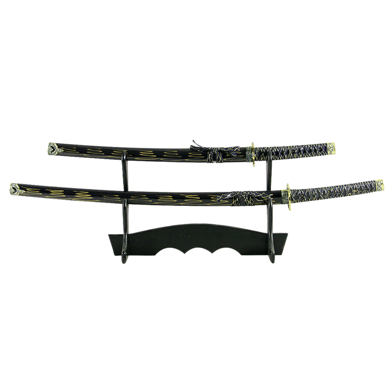 Набор самурайских мечей, 2 шт. Ножны синие с желтым