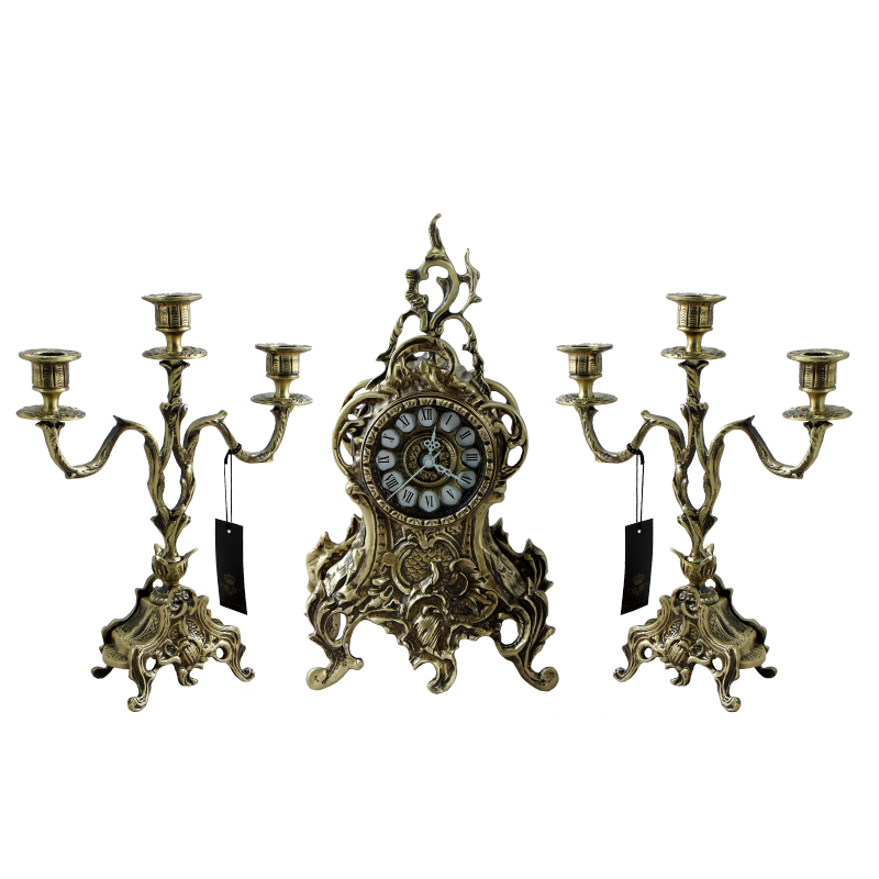 Каминные часы с канделябрами Дон Луиш , Bello De Bronze, Bello De Bronze