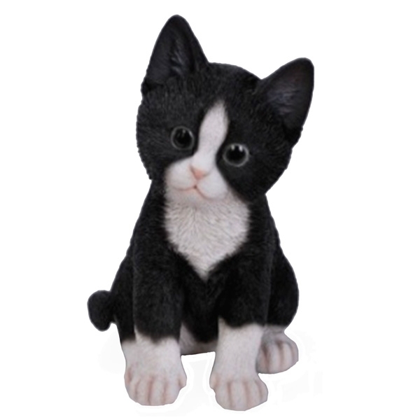 Фигура декоративная садовая Котёнок чёрно-белый, размеры 14*12*20см.
