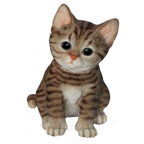 Фигура декоративная садовая Полосатый Котёнок, размеры 14*12*20см