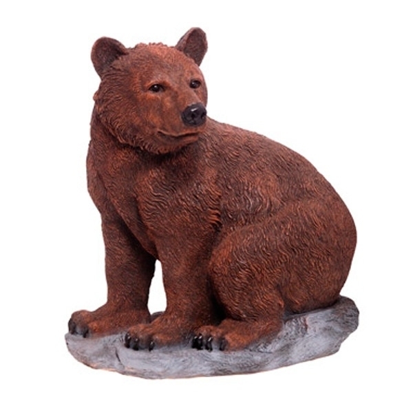 Фигура декоративная садовая Медведь на камне, 52*28*57 см