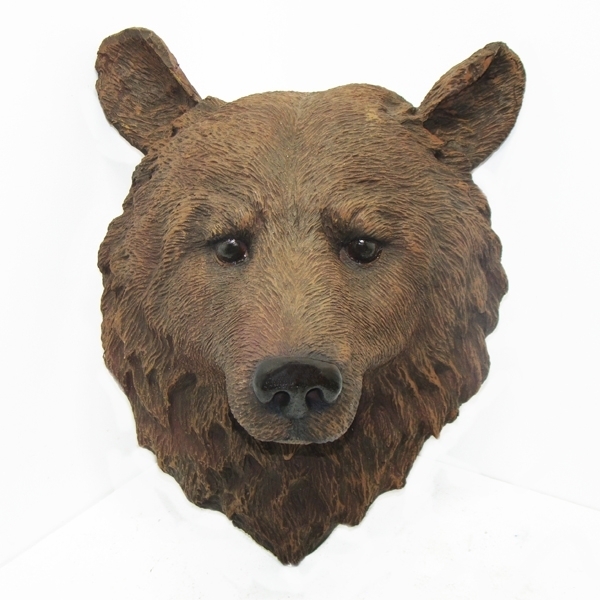 Фигура декоративная садовая Голова медведя, размеры 34*23*42
