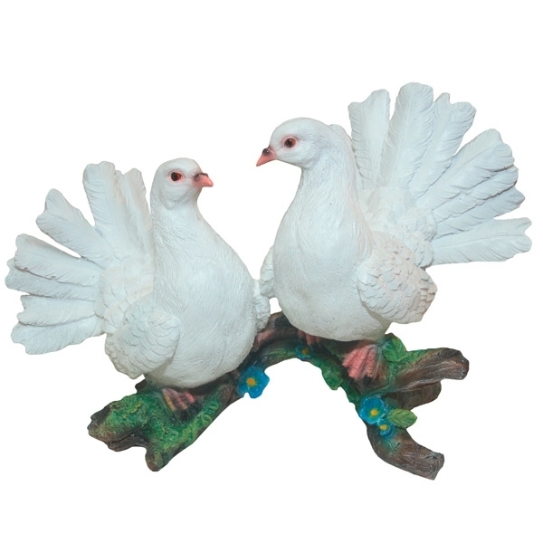 Фигура декоративная садовая Два голубя №2, размеры 38*24*24 см