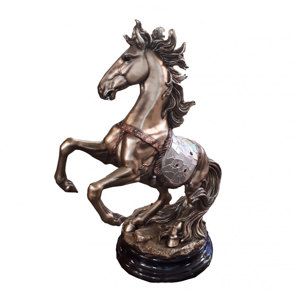 Фигура декоративная (Конь большой цвет - черненное золото Н115 см)