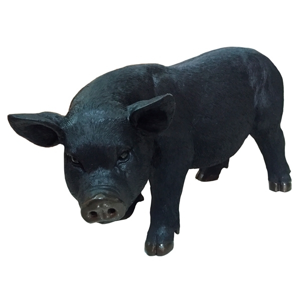 Фигура декоративная Свинья (черная), размеры 28*55*33 см
