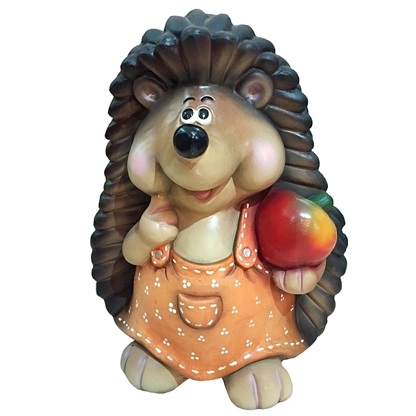 Фигура декоративная Ежиха с яблоком высота 38см