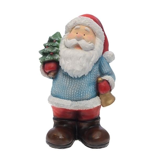 Фигура декоративная Дед Мороз с ёлкой, размеры 20*17*37 см
