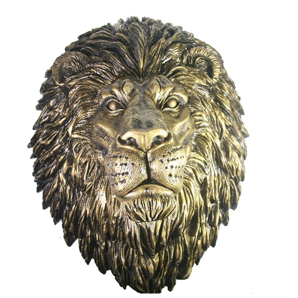 Фигура декоративная навесная Голова льва (бронза) 24*33*42 см