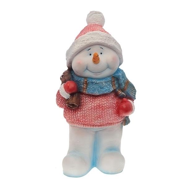 Фигура декоративная Снеговик с мешком, размеры 21*16*41.5 см