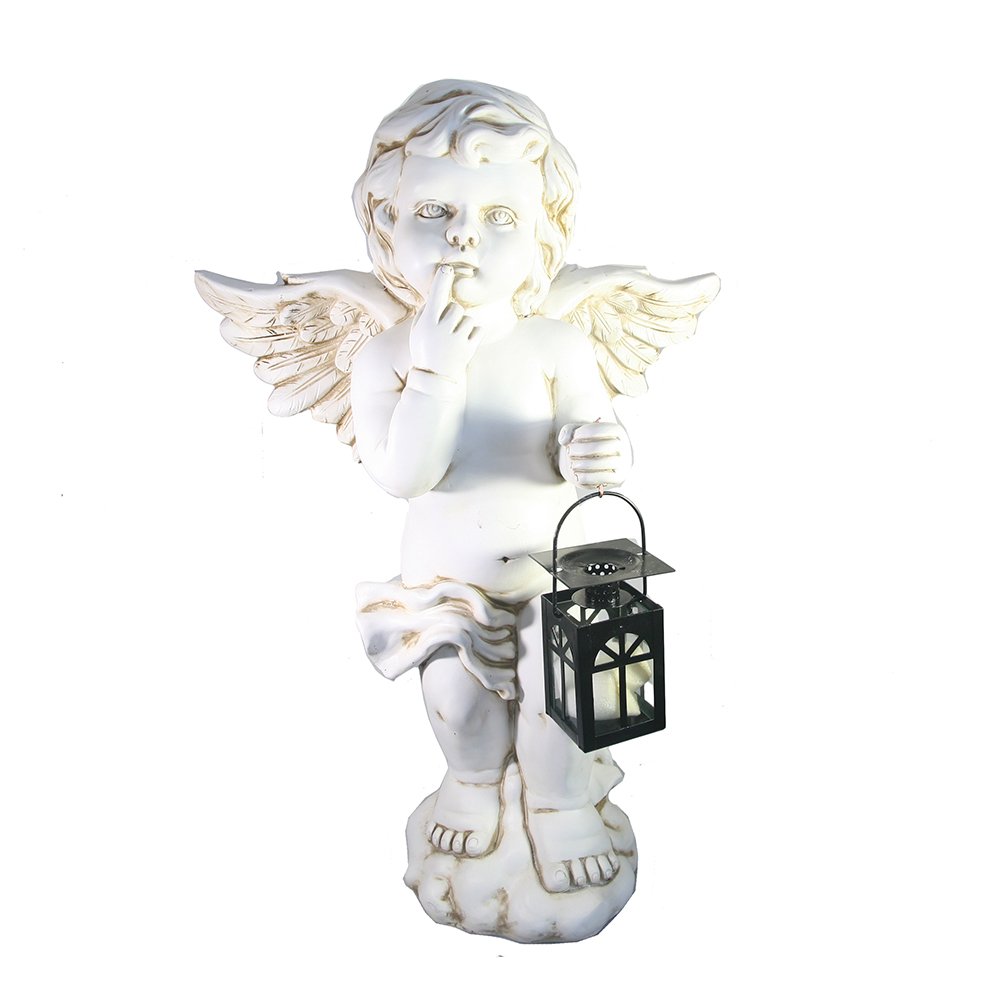 Фигура декоративная Ангел с фонарем (антик) 20*41*63см