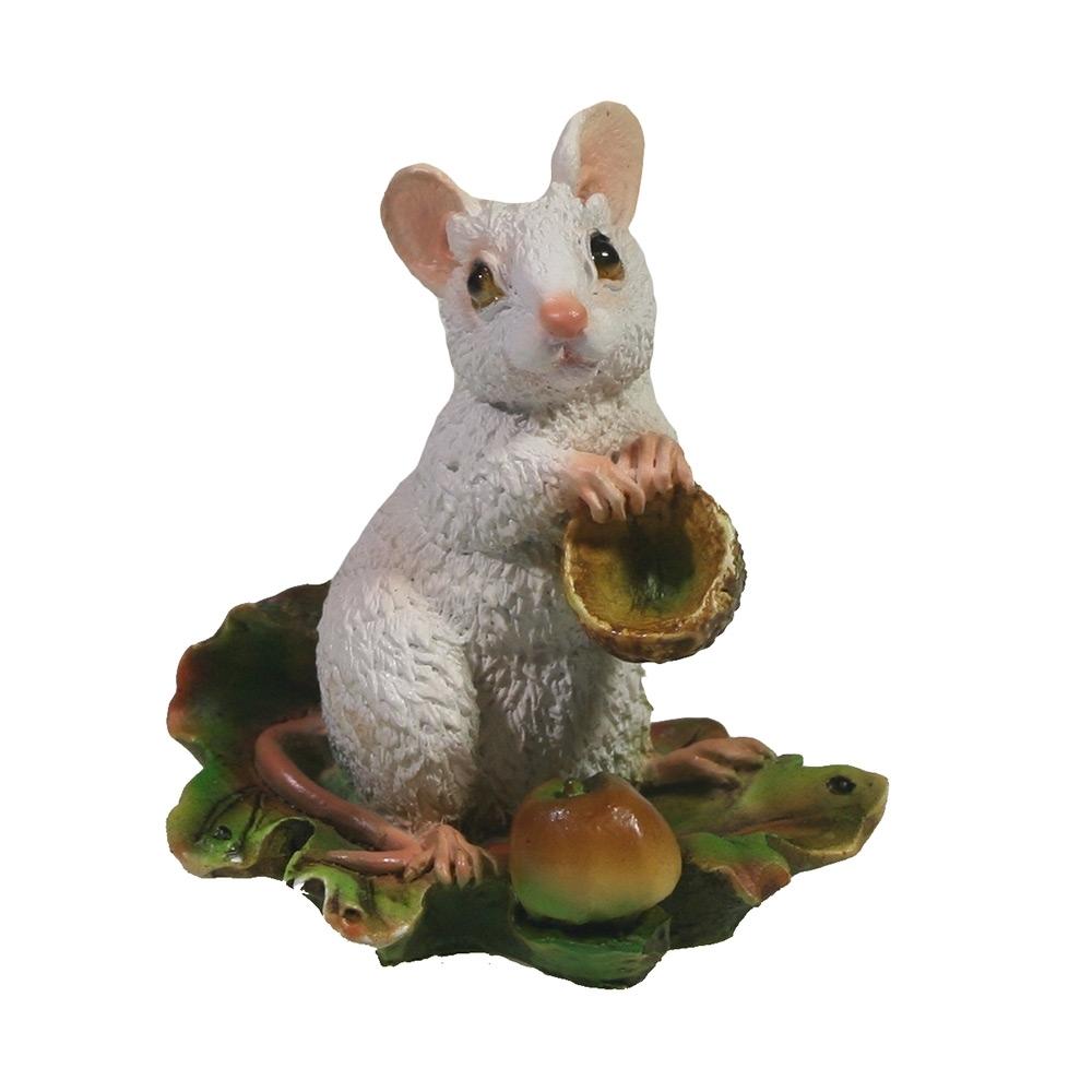Фигурка декоративная Мышка Джуди (белый), 6*4*6,5 см