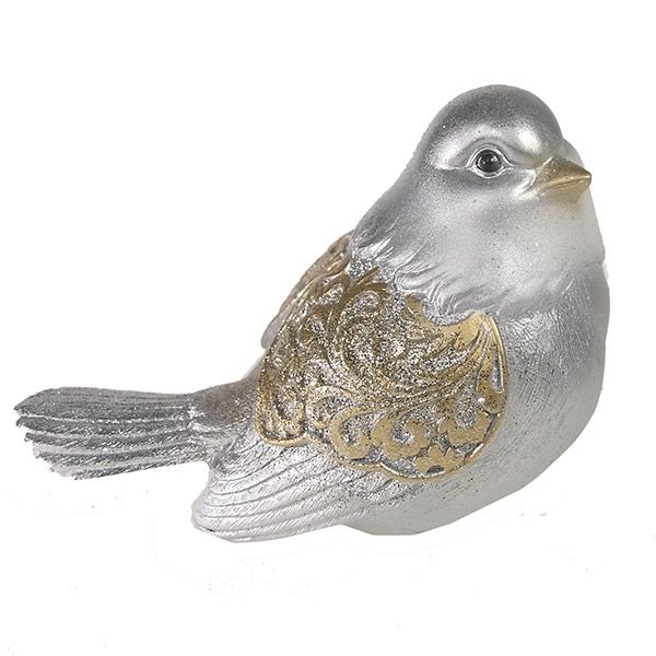 Фигура декоративная Красивая птичка (золото с серебром), 9*12*9см.