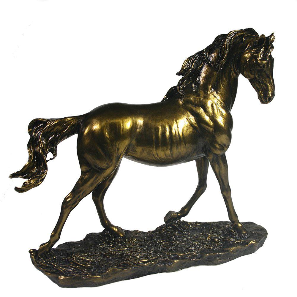 Фигура декоративная Конь на прогулке (бронза) 25*9 *24см
