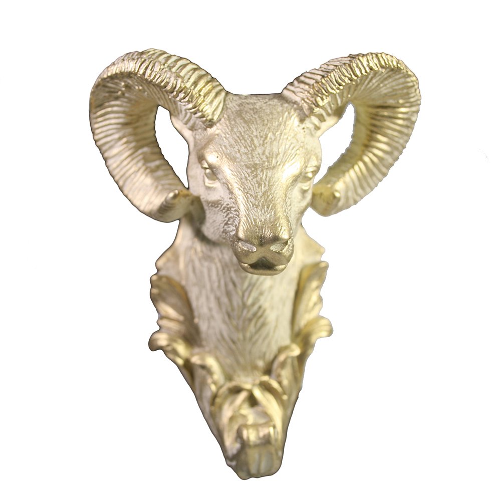 Изделие декоративное Крючок Баран (слоновая кость +золото) L8W10H13