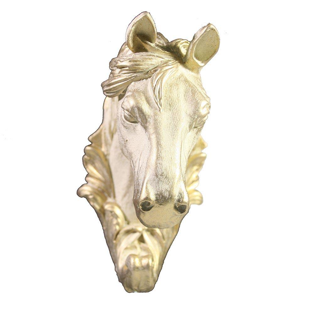 Изделие декоративное Крючок Лошадь (слоновая кость +золото) L8 W6 H11см