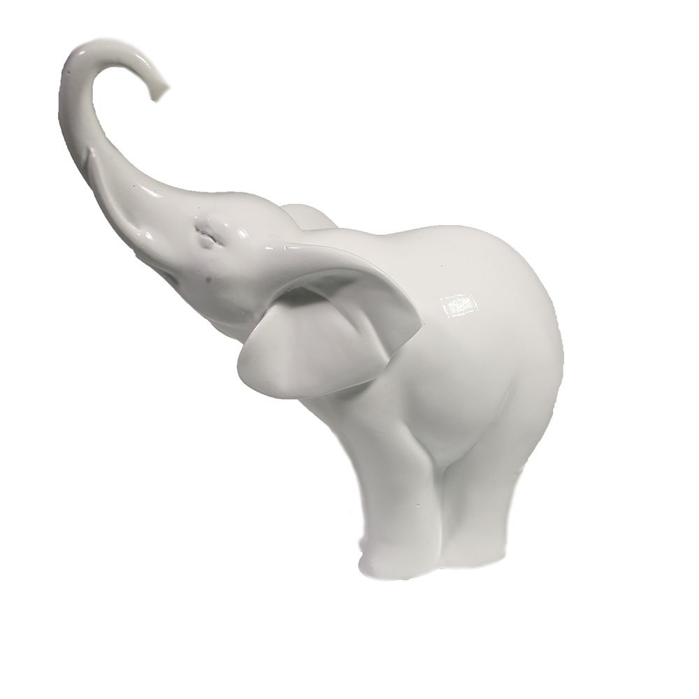 Фигура декоративная Слон (белый глянец), 15*7*16 см