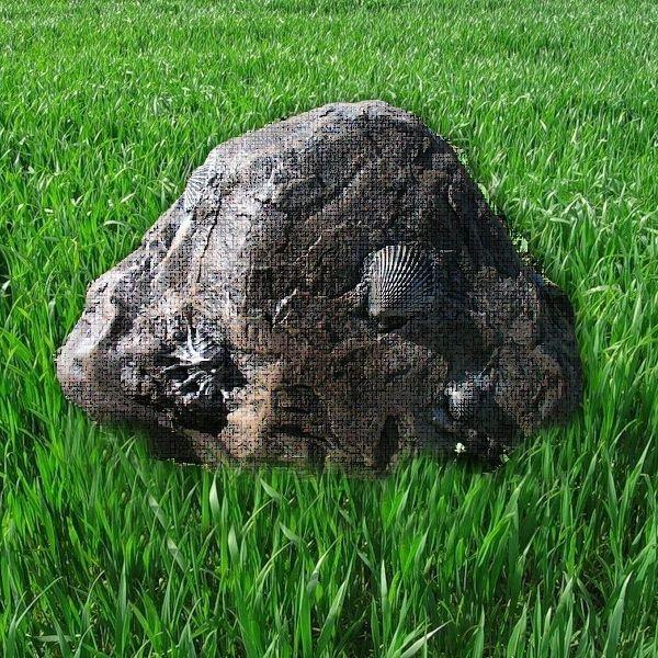Камень с ракушками коричневый, размеры L57 Н32 см