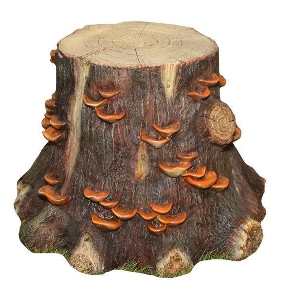 Изделие декоративное Пень с грибами средний, размеры 58х56х41см