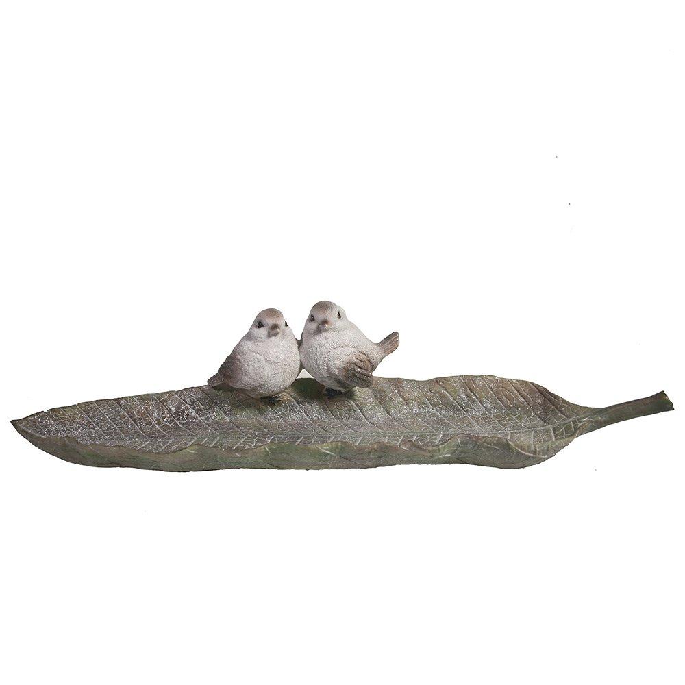 Декоративная подставка под мелочи Лист с птичками (акрил), 41*11*9 см