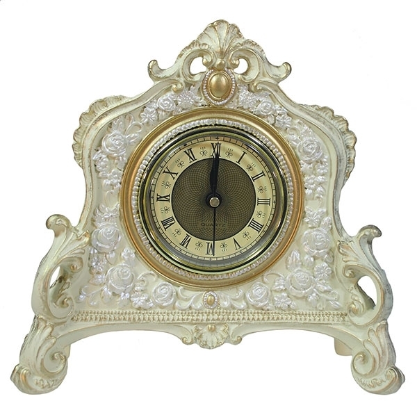 Часы-композиция время (цвет слоновая кость, золото), 21*6.5*19см