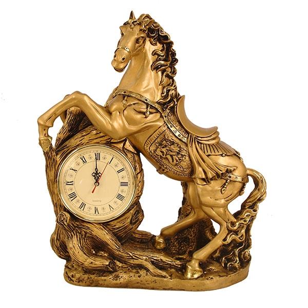 Часы-композиция время Конь (цв. золото), 48*22*55см