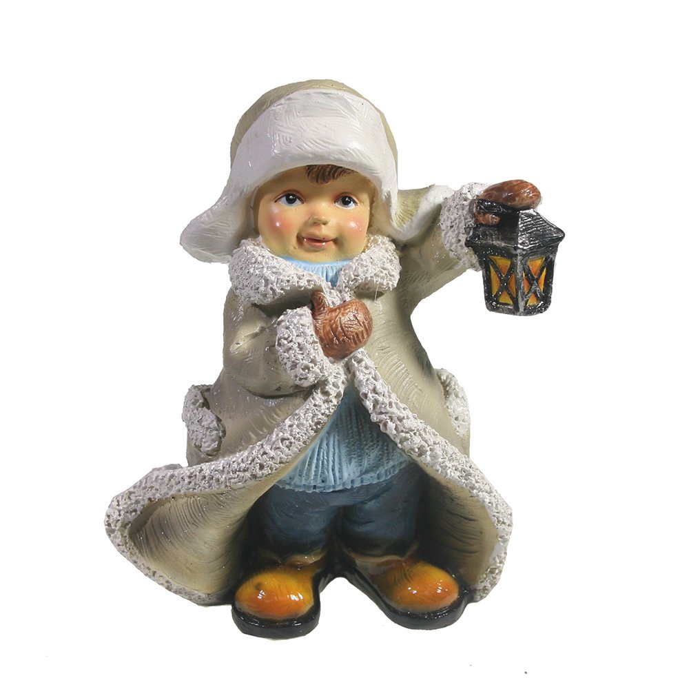 Фигура декоративная Мальчик в тулупе с фонарем 7*11*13,5см