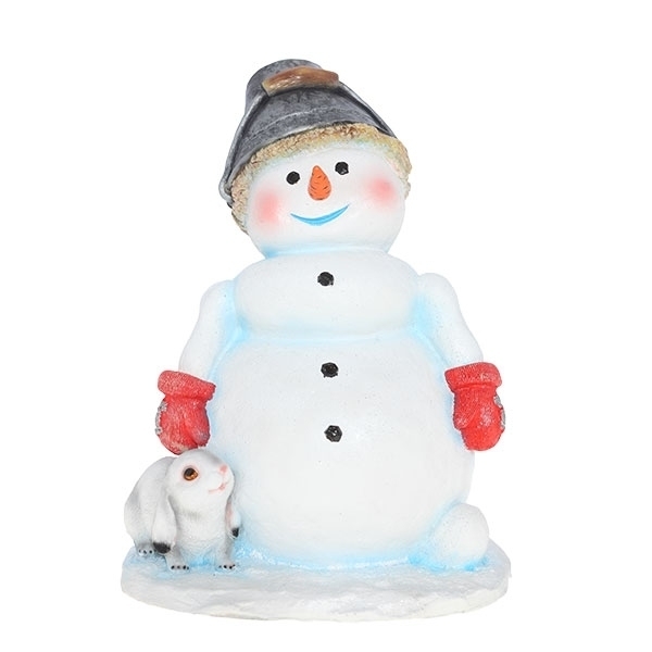 Изделие декоративное Снеговик с ведёрком на голове 30*26*38 см