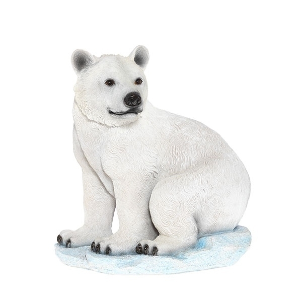 Фигура декоративная (Медведь белый на камне)