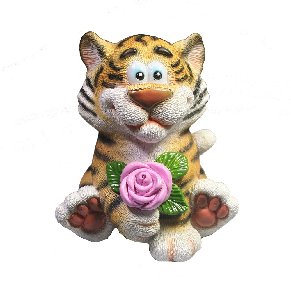 Фигура декоративная Тигр с розой L9W8.5H10.5