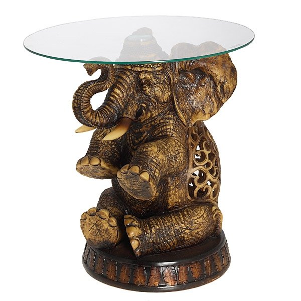 Стол журнальный Слон (темное стекло) D45, H50 cm