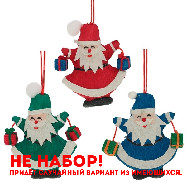 Новогоднее украшение Дед мороз, 3в., L6 W2 H8 см