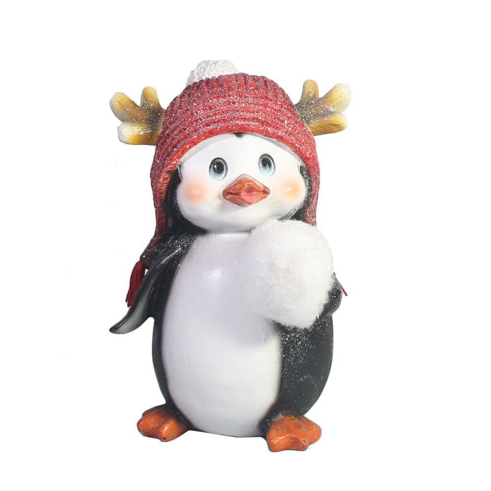 Фигура декоративня Пингвиненок со снежком (в левом крыле)
