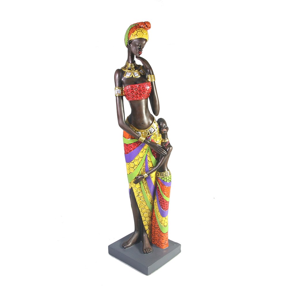 Фигура декоративная Африканка с ребенком (акрил)