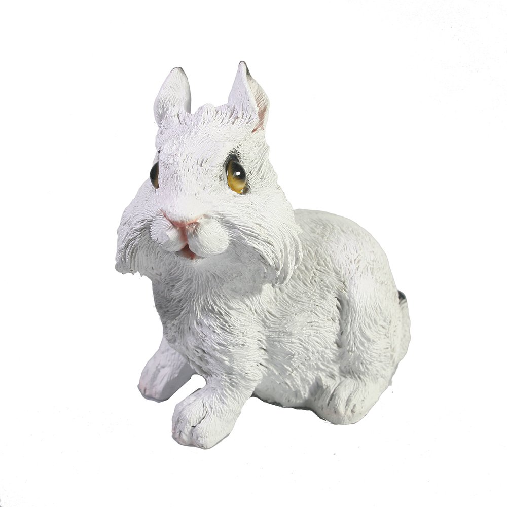 Фигура декоративная Пушистый кролик сидит (белый) L11W7H11,5