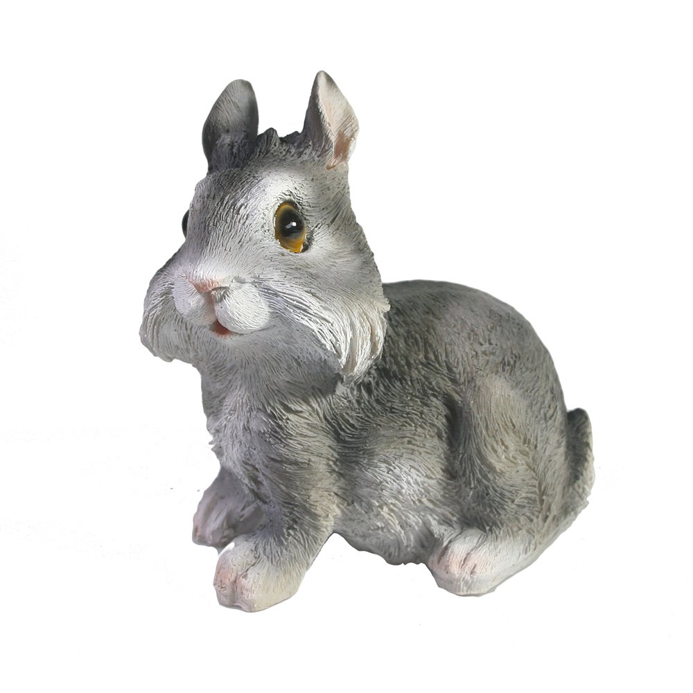 Фигура декоративная Пушистый кролик сидит (серый) L11W7H11,5