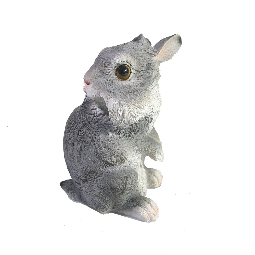Фигура декоративная Пушистый кролик оглянулся (серый) L8W8H12